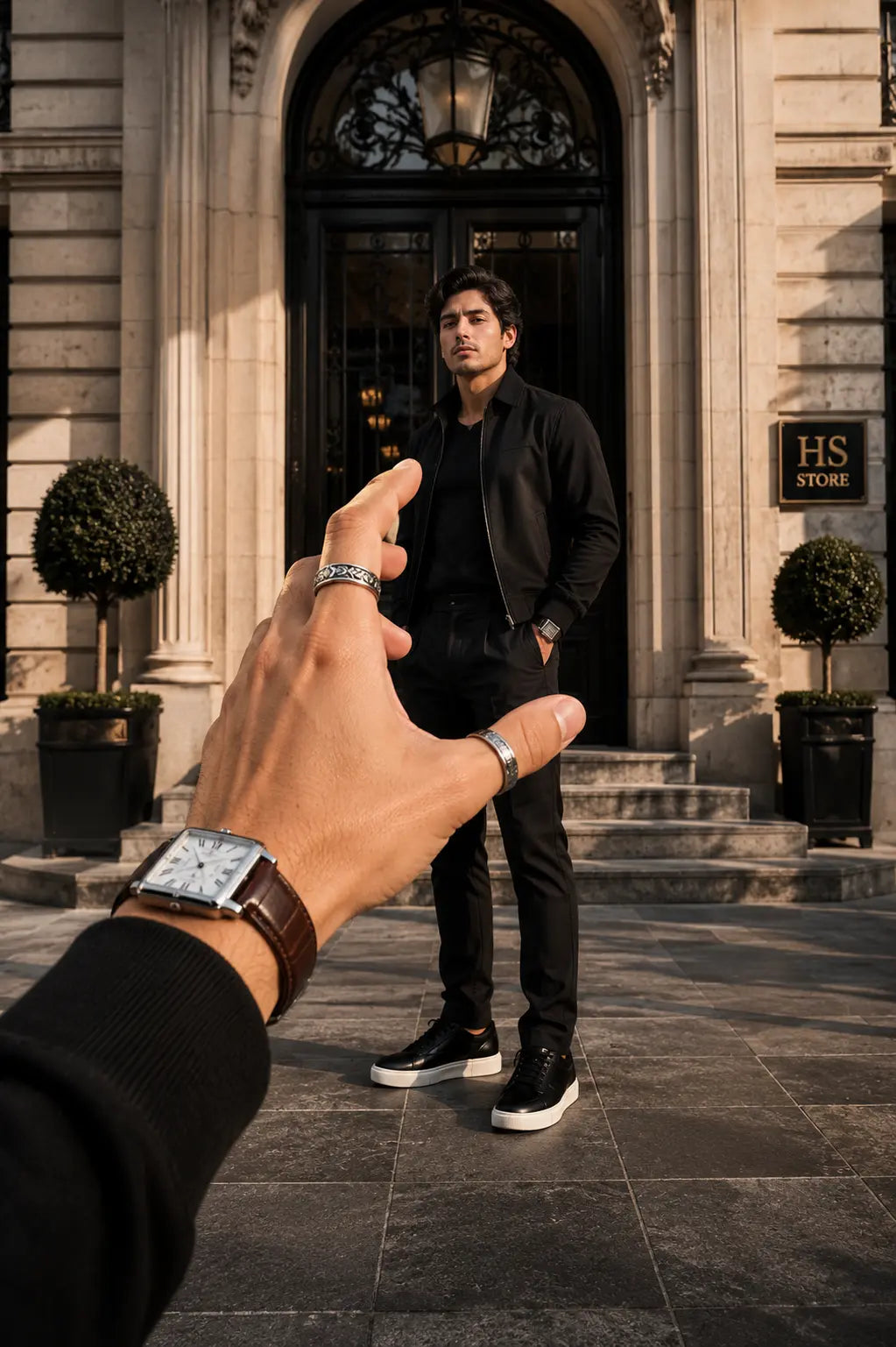 Cartier Tank Style Leather Watch HS STORE