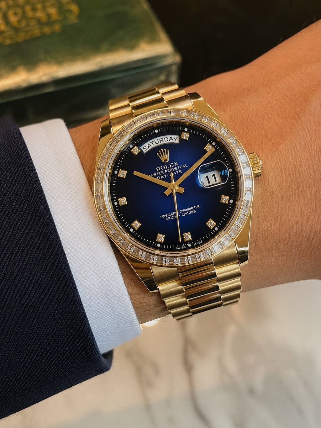 Gold Blue Ombre Dial Watch | HS Store