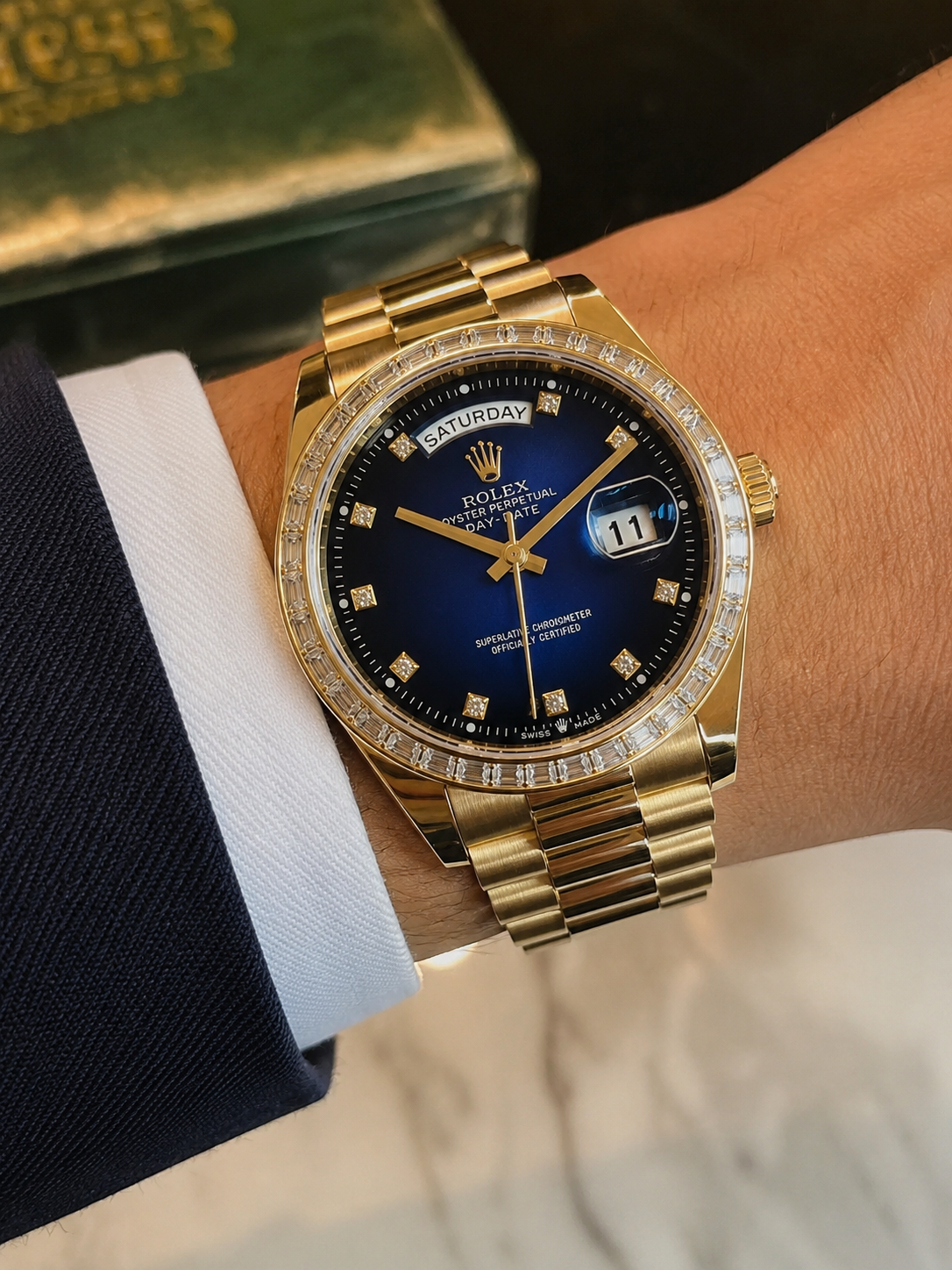 Gold Blue Ombre Dial Watch | HS Store