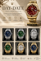 Rolex Day-Date | Luxury Stainless Steel Quartz Watch HS STORE