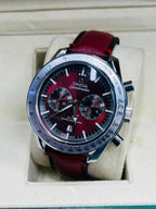 Omega Speedmaster Burgundy Leather Watch | HS Store HS STORE