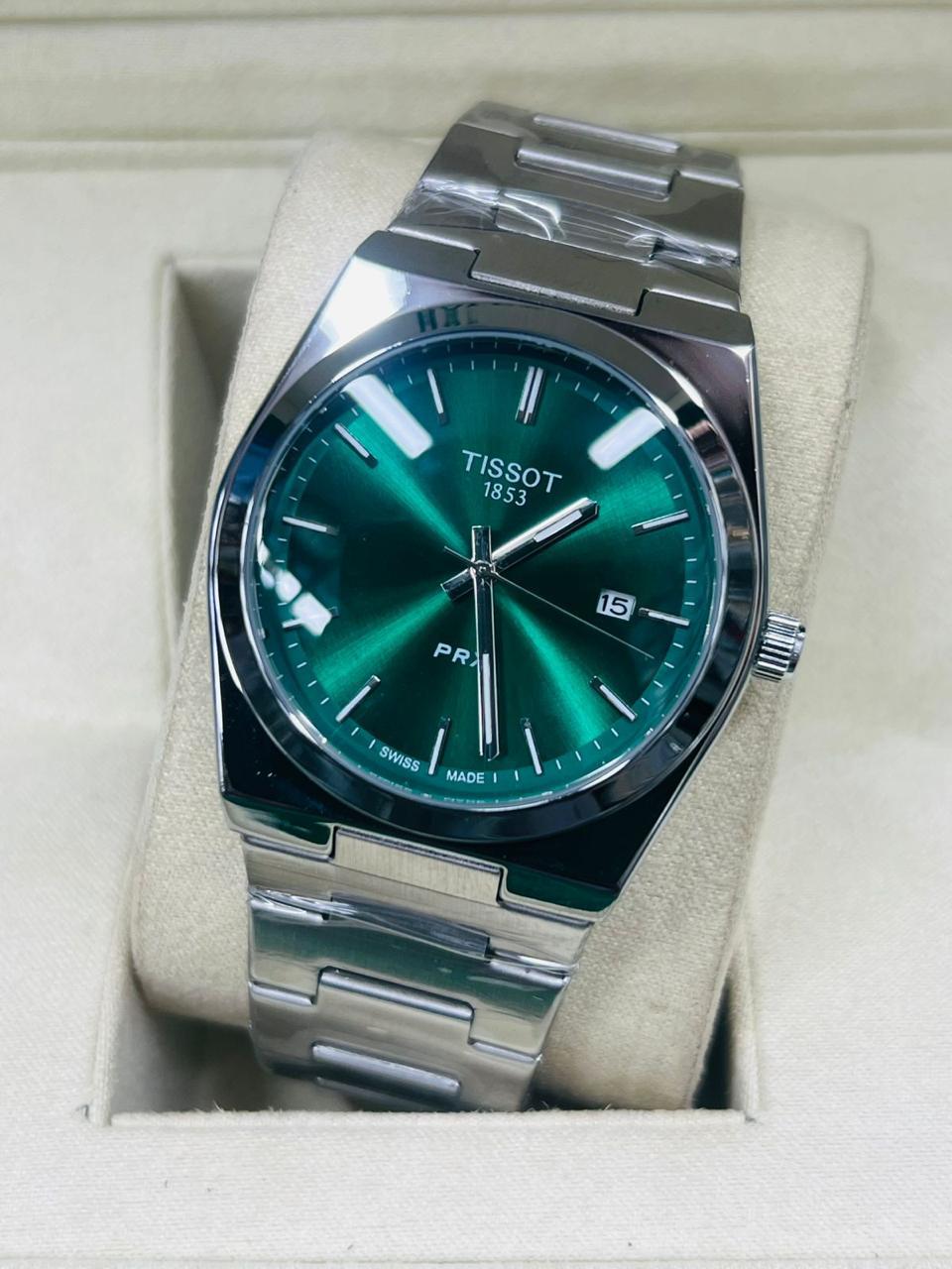 Tissot PRX Green Sunburst Watch