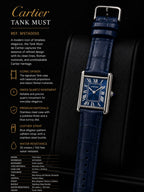 Blue Dial Rectangular Watch – Leather Strap | HS Store