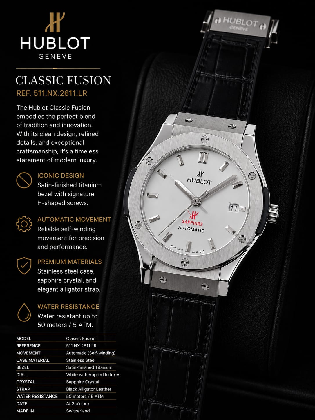 Hublot Classic Fusion White Dial Watch
