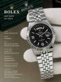 Rolex Day-Date White Gold Black Honeycomb Watch