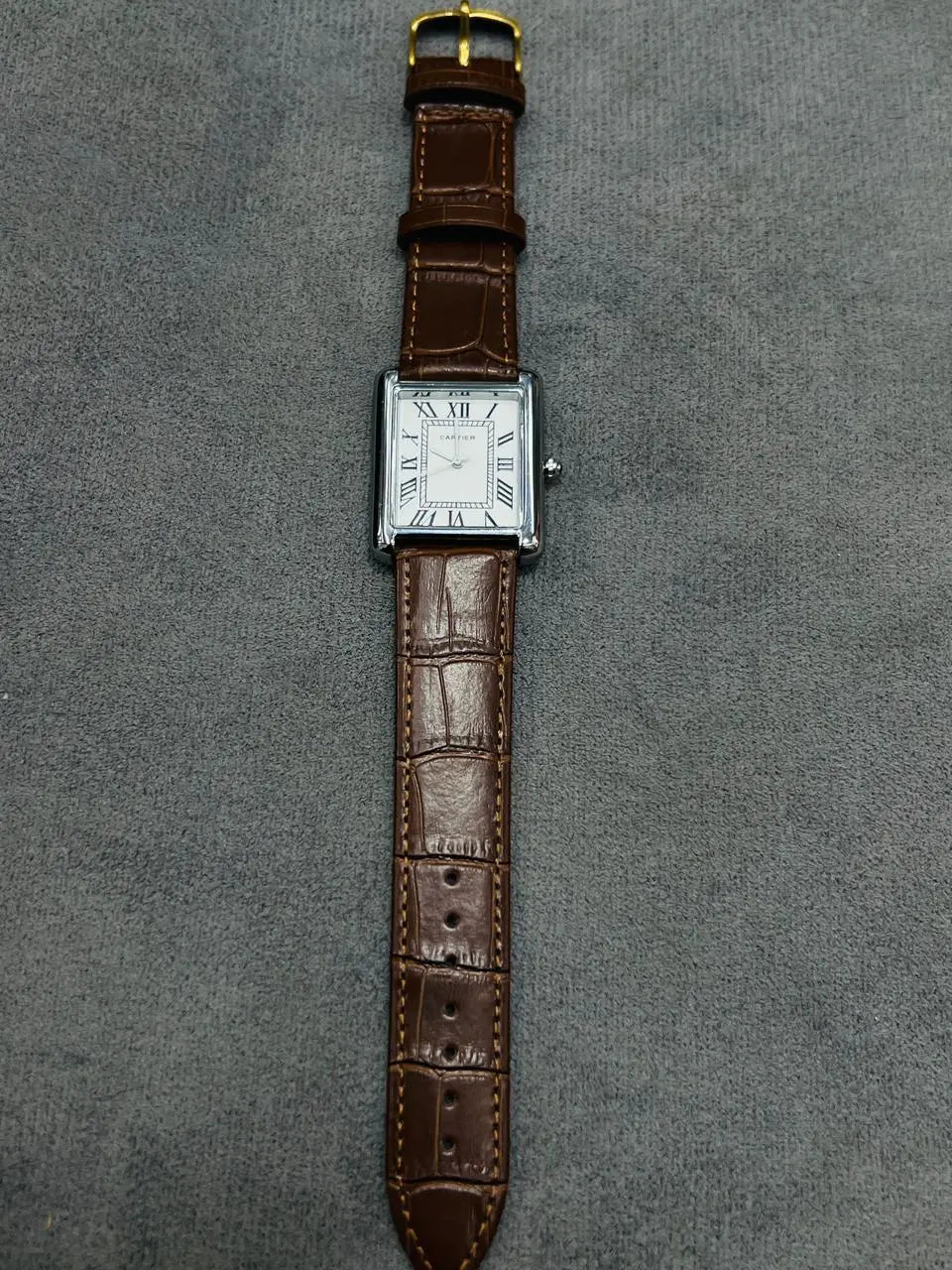 Cartier Tank Style Leather Watch HS STORE