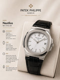 Patek Philippe Nautilus Style Leather Strap Watch