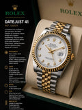 Rolex Datejust Two Tone White Diamond Dial Watch | Luxury Jubilee Watch | HS Store