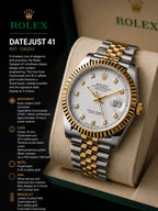 Rolex Datejust Two Tone White Diamond Dial Watch | Luxury Jubilee Watch | HS Store