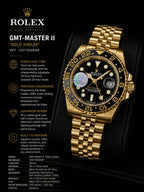 Rolex GMT Master II Gold Black Jubilee Watch | Luxury Automatic Style | HS Store