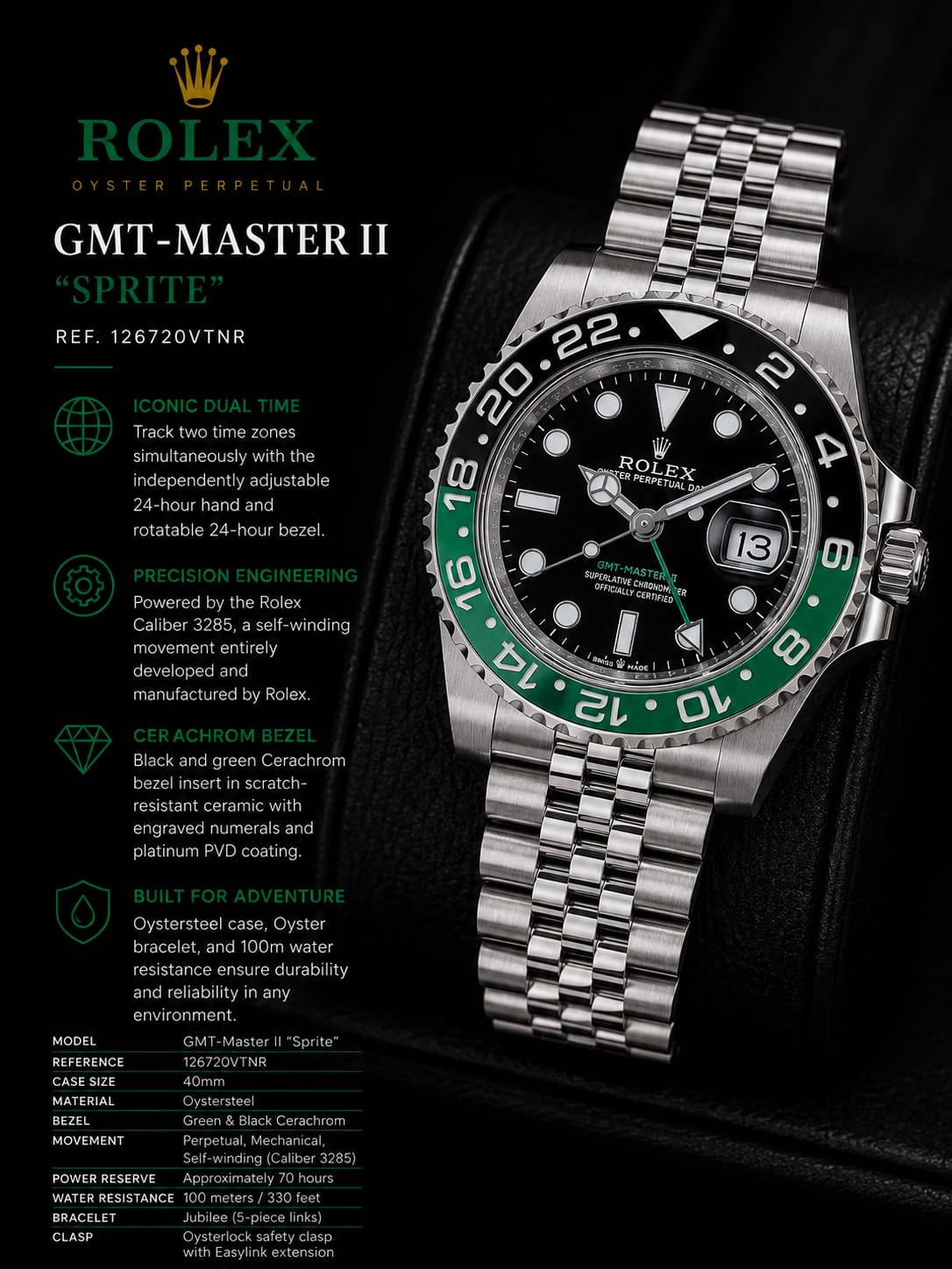 Rolex GMT-Master II Sprite Jubilee Watch | HS Store