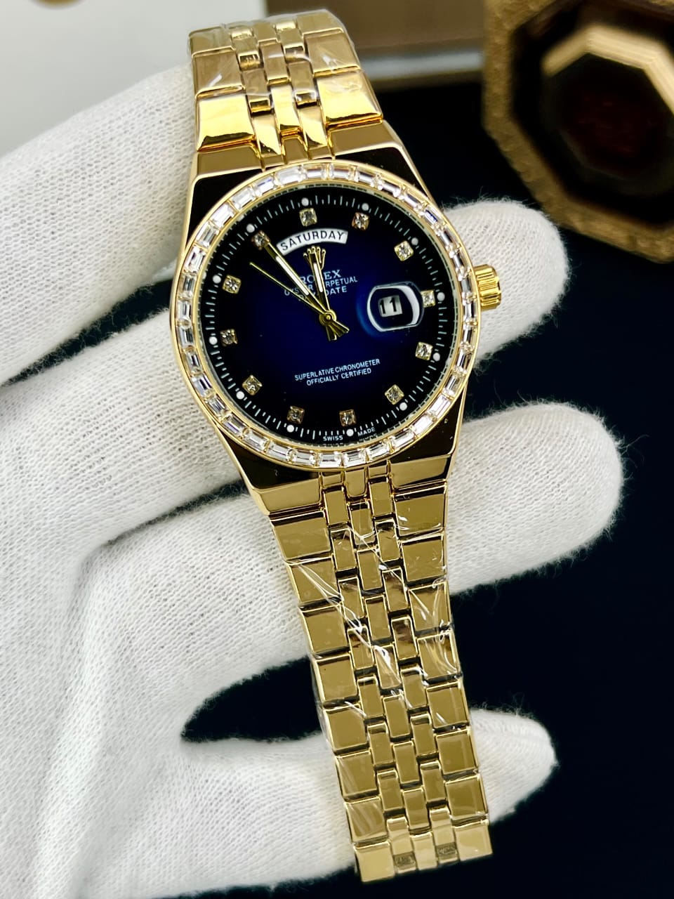 Gold Blue Ombre Dial Watch | HS Store
